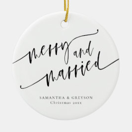 froh und Verheiratet neu verheiratet Keramik Ornament