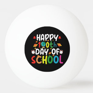 Frohe 100. Schultag Lehrer Schüler Tischtennisball