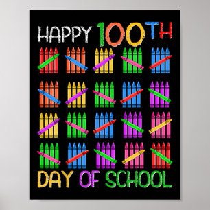 Frohe 100. Schultage für Lehrer Kinder 100 Tag Poster