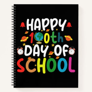 Frohe 100. Schultage Lehrer Schüler Notizbuch