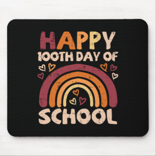 Frohe 100. Schultage Schwarzer Regenbogen 100 Tage Mousepad