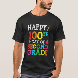 Frohe 100. Tag der zweiten Klasse Bunte Rückkehr z T-Shirt