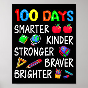 Frohe 100 Tage Schule 100. Tag der Schule Kinder Poster