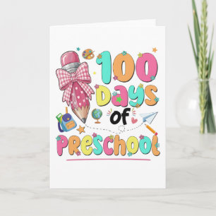 Frohe 100 Tage Schule Rosa Schleife Karte