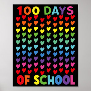 Frohe 100 Tage Schule Schüler Lehrer Männer Frauen Poster