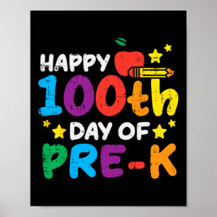 Frohe 100. Vorschultag-Apple 100 Tage Schultee Poster