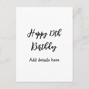 Frohe 15. Geburtstag Name Quinceanera Details einf Postkarte