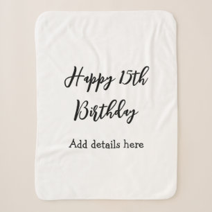 Frohe 15. Geburtstag Name Quinceanera Details einf Sherpadecke