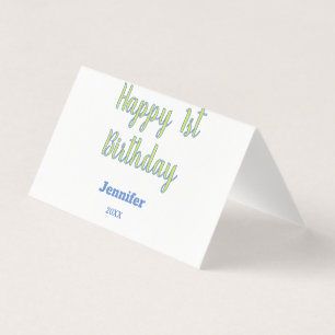 Frohe 1. Geburtstag Kinder Baby grün blau Pastell