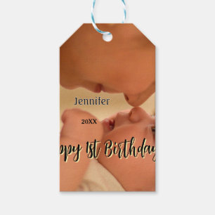 Frohe 1. Geburtstag Kinder Baby Mutter schwarz gel Geschenkanhänger