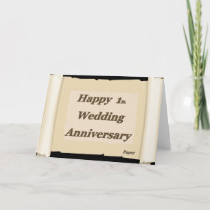 Frohe 1. Hochzeitstag Papier Karte