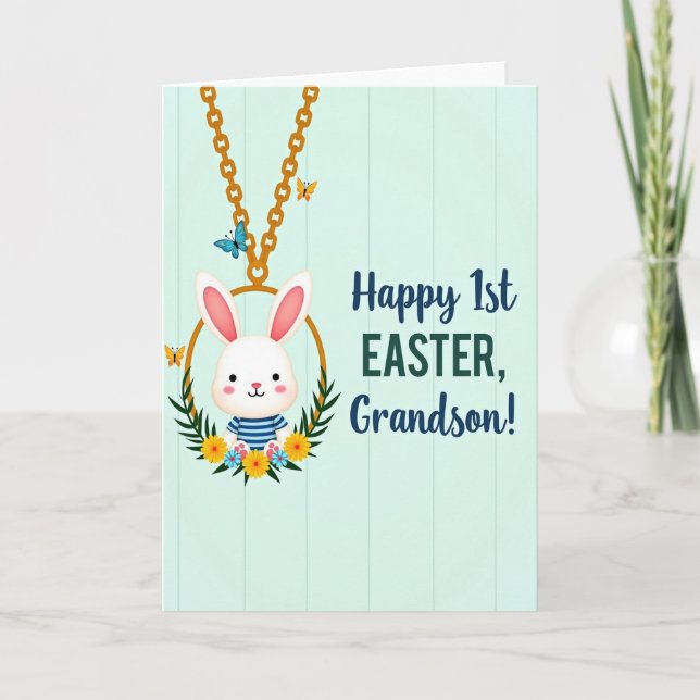Frohe 1. Ostern Enkelkarte Karte (Vorderseite)
