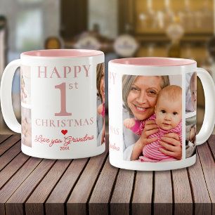 Frohe 1. Weihnachten Liebe Oma 5 Foto Pink Zweifarbige Tasse