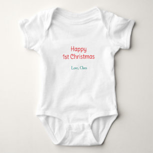 frohe 1. weihnachten rot grün liebe name einfach h baby strampler