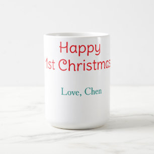 frohe 1. weihnachten rot grün liebe name einfach h kaffeetasse