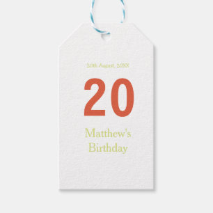 frohe 20. Geburtstag grün orange bold retro Boho Geschenkanhänger