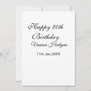 Frohe 20. Geburtstag name datum schlicht minimal  Einladung