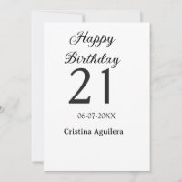 Frohe 21. Geburtstag fettschrift einfache Namen mi