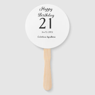 Frohe 21. Geburtstag fettschrift einfache Namen mi Fächer