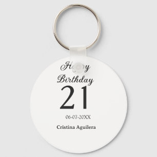 Frohe 21. Geburtstag fettschrift einfache Namen mi Schlüsselanhänger