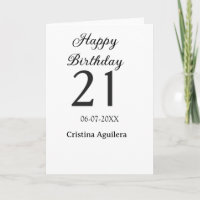 Frohe 21. Geburtstag fettschrift einfacher Name mi