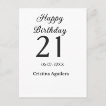 Frohe 21. Geburtstag fettschrift einfacher Name mi