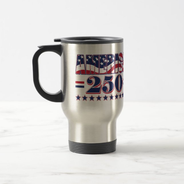 Frohe 250. Amerika Reisebecher (Links)