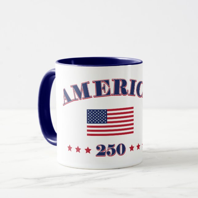 Frohe 250. Amerika Tasse (Vorderseite Links)