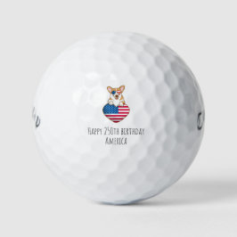 Frohe 250. Geburtstagsfeier Amerika Corgi Patrioti Golfball