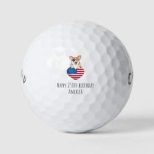 Frohe 250. Geburtstagsfeier Amerika Corgi Patrioti Golfball