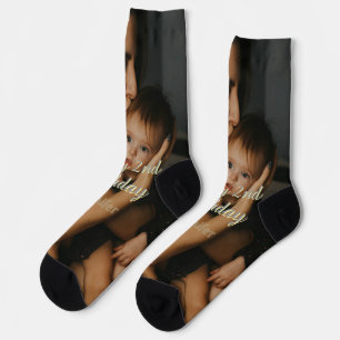 Frohe 2. Geburtstag Kinder Baby Mutter gelb grau n Socken