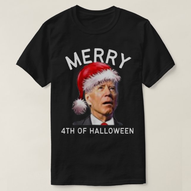 Frohe 4. Halloween , Funny Joe Biden Weihnachten T-Shirt (Design vorne)