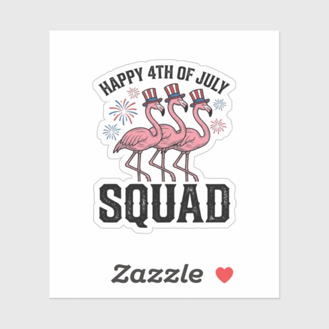 Frohe 4. Juli Flamingo Squad Vektordesign_1 Aufkleber (Blatt)