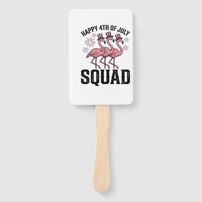 Frohe 4. Juli Flamingo Squad Vektordesign_1 Fächer (Vorderseite)