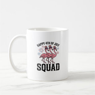 Frohe 4. Juli Flamingo Squad Vektordesign_1 Kaffeetasse