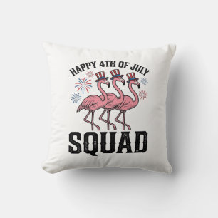 Frohe 4. Juli Flamingo Squad Vektordesign_1 Kissen