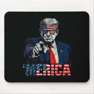 Frohe 4. Juli merica Trump Amerikanische Flagge Us Mousepad