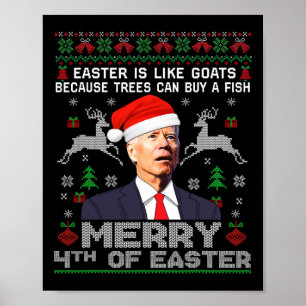Frohe 4. Osterfest Biden Ugly Christmas Swe Poster