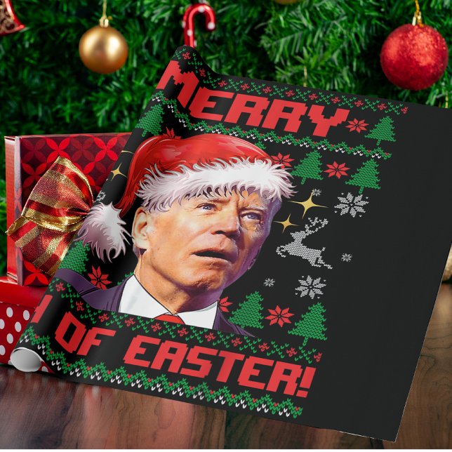 Frohe 4. Osterfest Joe Biden Weihnachten Geschenkpapier (Von Creator hochgeladen)