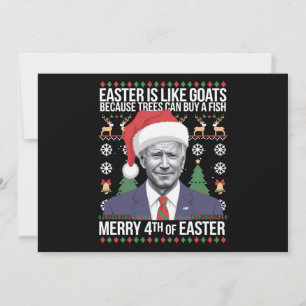 Frohe 4. Ostern Lustiger Biden Hässliches Weihnach Feiertagskarte