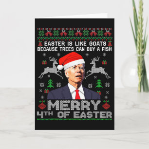 Frohe 4. Ostern Spaß Biden hässliche Weihnachtsmän Karte