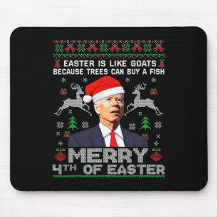 Frohe 4. Osterspass Biden Ugly Christmas Men Mousepad