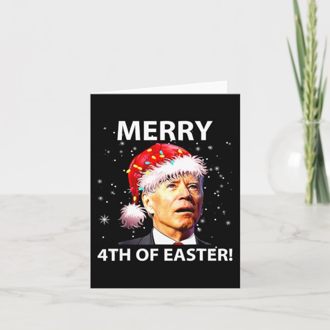 Frohe 4. Osterspass Joe Biden Weihnachten hässlich Karte (Vorderseite)