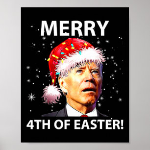 Frohe 4. Osterspass Joe Biden Weihnachten hässlich Poster