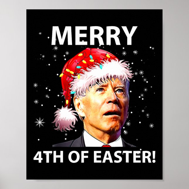 Frohe 4. Osterspass Joe Biden Weihnachten hässlich Poster (Vorne)
