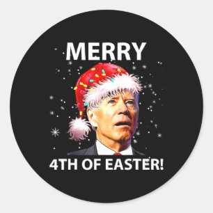 Frohe 4. Osterspass Joe Biden Weihnachten hässlich Runder Aufkleber
