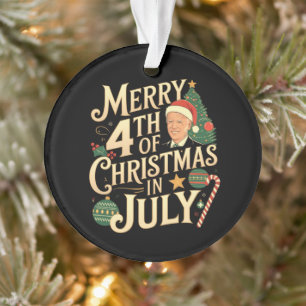 Frohe 4. Weihnachten im Juli Funny Biden Memes Ornament