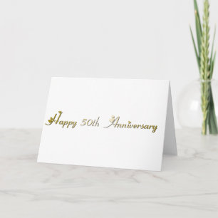 Frohe 50. Hochzeitstag Gold-Schriftart Karte