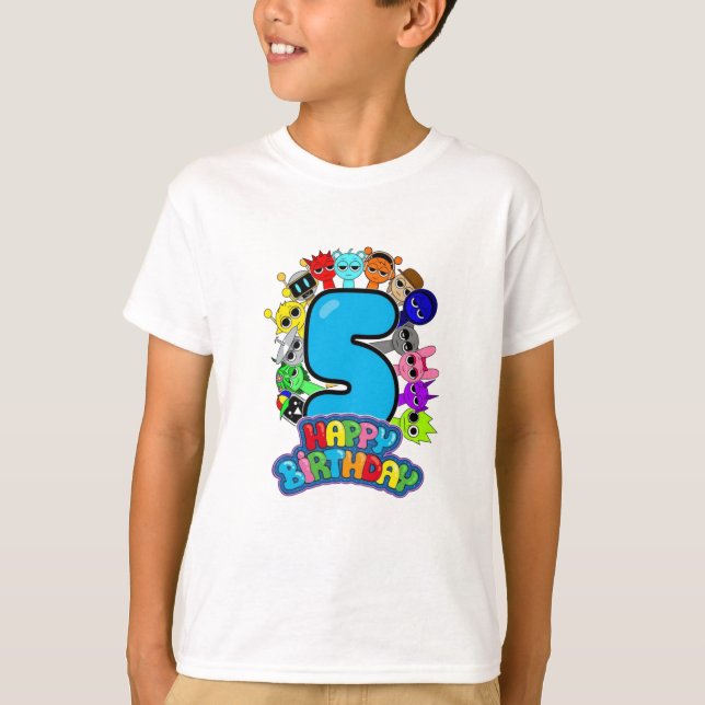 Frohe 5. Geburtstag Sprunki - Simon Funbot Oren T-Shirt (Vorderseite)