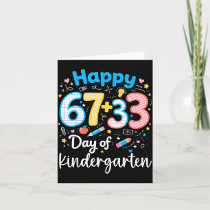 Frohe 67+33 Tage im Kindergarten 100. Tag Mathe Karte